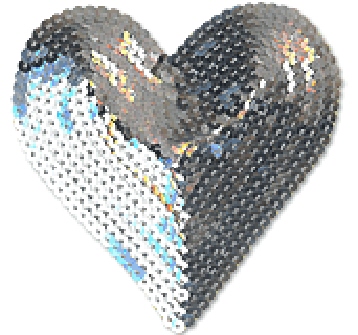 sequined heart10 - small $3 medium $6 large $9 